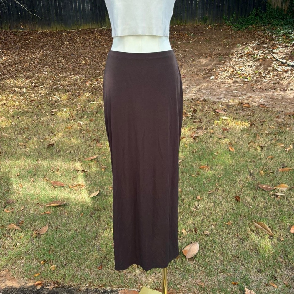 90s y2k vintage Express World Brand brown slinky maxi skirt 🏹